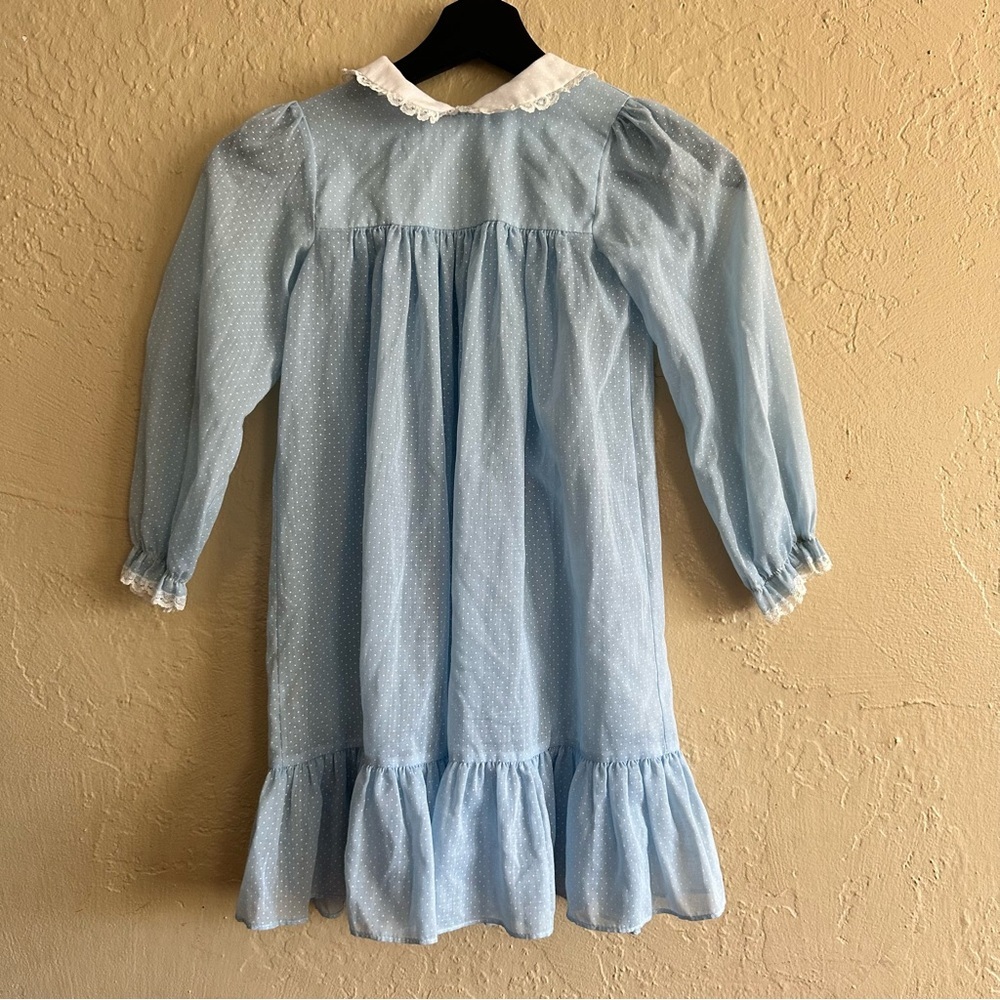 Light Blue Long Sleeve Dress with White Collar